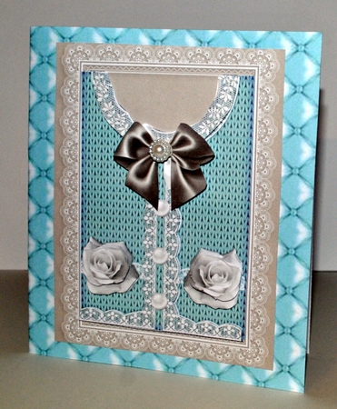 Classic Sweater  A5 card white roses by Kristina Norbat