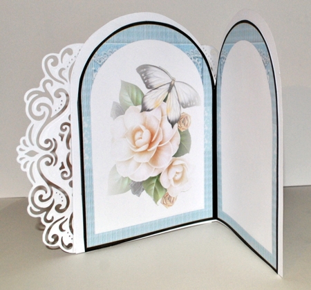 Arch Topper Camelias & Butterflies  by Kristina Norbat