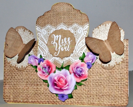 Burlap and Lace Gold Edged Mat 1 by Kristina Norbat