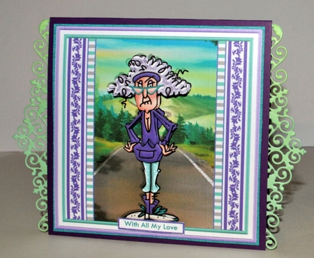 STELLA PUSHING MY LUCK 5x5 Humorous Decoupage Sheet by Kristina Norbat