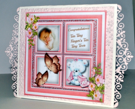 Lovely 4, Square Baby Girl Congratulations  by Kristina Norbat