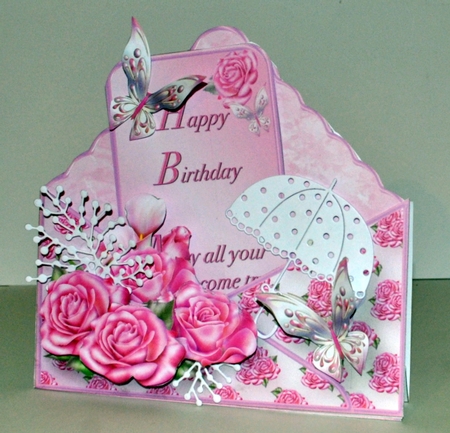 Perfect Pink Roses - Stand-up Envelope Card Mini Kit by Kristina Norbat