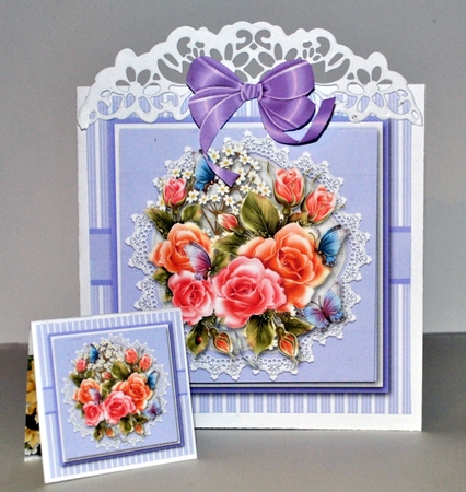 Lovely Floral Birthday Topper Plus Gift Tag by Kristina Norbat