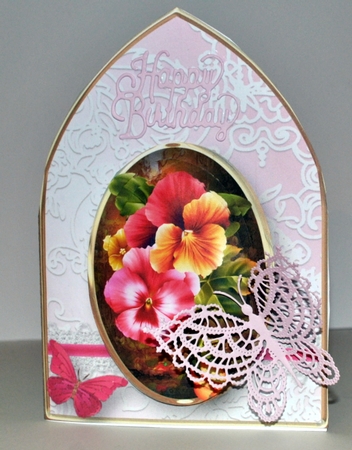 Summer Pansies Arched Card Mini Kit by Kristina Norbat