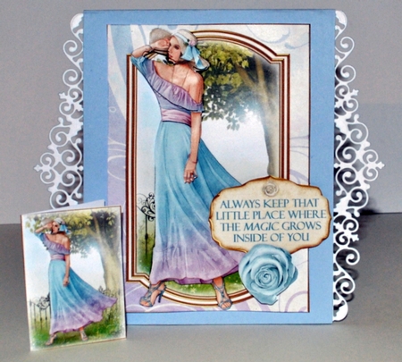 Art Deco Lady Saffron Light Blue Mini Kit by Kristina Norbat