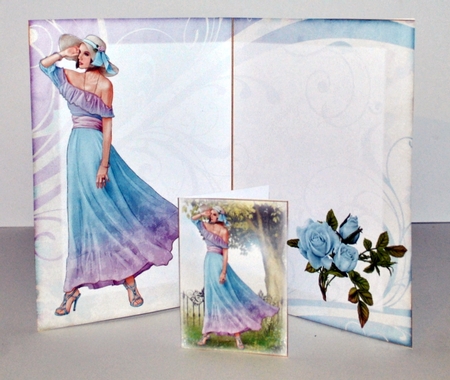 Art Deco Lady Saffron Light Blue Mini Kit by Kristina Norbat