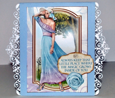 Art Deco Lady Saffron Light Blue Mini Kit by Kristina Norbat