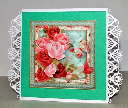 Roses and Butterflies Decoupage Card Front by Kristina Norbat