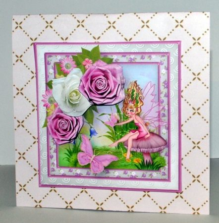 Fairy Garden Decoupage Card Front by Kristina Norbat