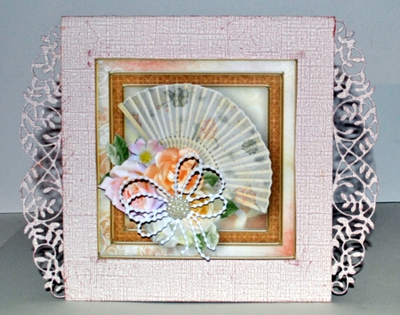 Vintage Fan Decoupage Card Front by Kristina Norbat