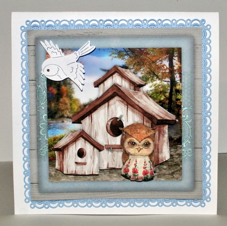 New Home Birdhouse With Cute owl by Kristina Norbat