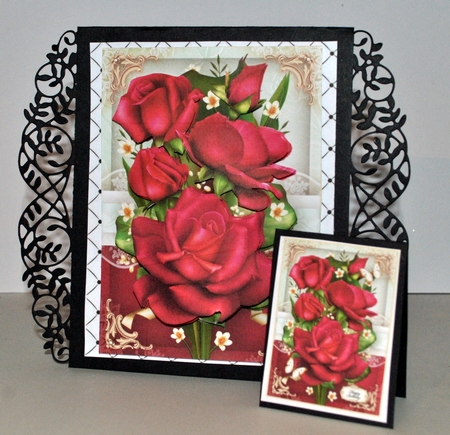 Bordeaux Roses Bouquet Card by Kristina Norbat