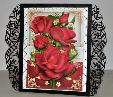 Bordeaux Roses Bouquet Card by Kristina Norbat