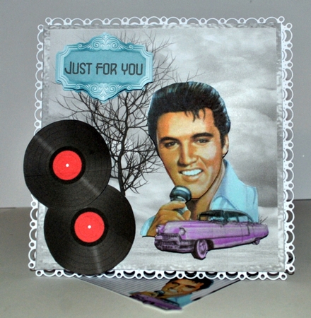 The King at Christmas 1 - 6x6 inch card front with decoupage by Kristina Norbat