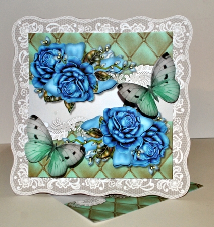Corsage Vintage Blue Roses by Kristina Norbat