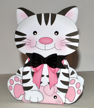 3D Shaped Card  Kit - Cute Little Cat Fudge by Kristina Norbat
