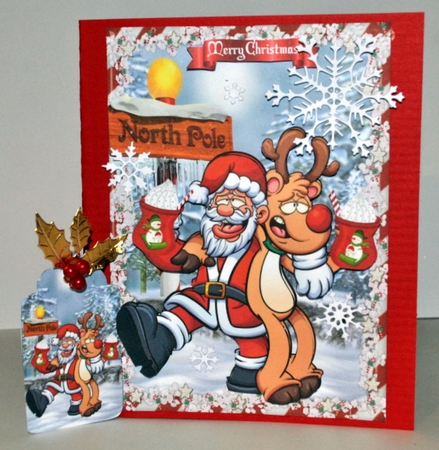 Santa and Rudolphy Enjoying a Cup of Hot Chocolate by Kristina Norbat