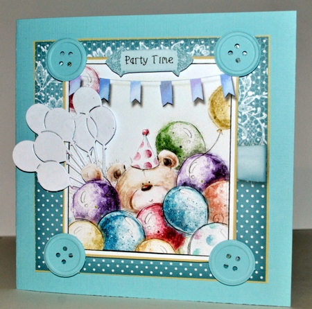 Teddies Birthday Balloons Card Kit by Kristina Norbat