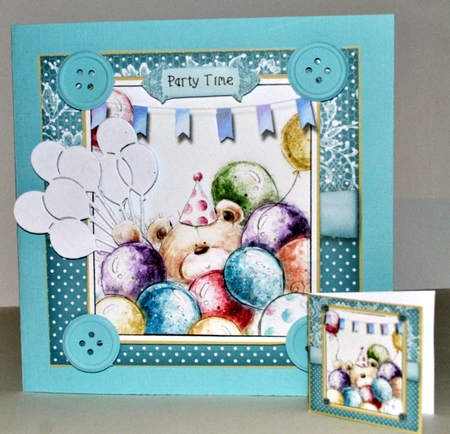 Teddies Birthday Balloons Card Kit by Kristina Norbat