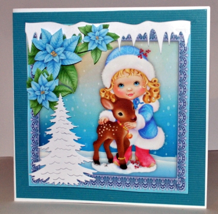 Gorgeous Girl With Her Reindeer 8x8 by Kristina Norbat