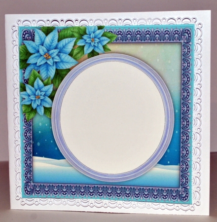 Gorgeous Blue Floral Christmas Blank Insert 8x8 by Kristina Norbat