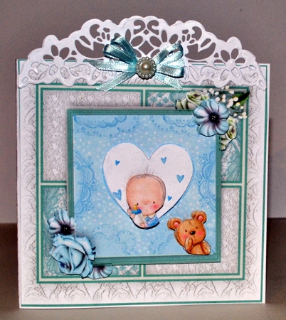 Baby Boy and Teddy Card Kit by Kristina Norbat