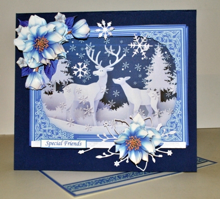 WINTER FOREST DEER Christmas 7.8 Quick Layer Card or Decoupage Mini Kit by Kristina Norbat