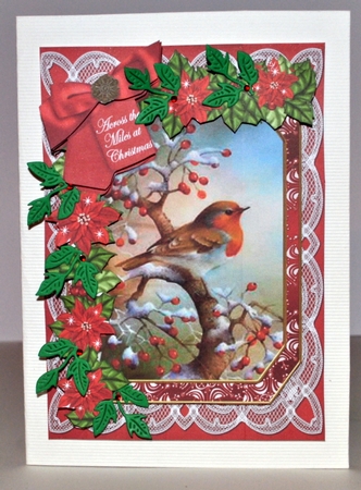 Red Robin Across the Miles 7x5in Fancy Lace Step by Step by Kristina Norbat
