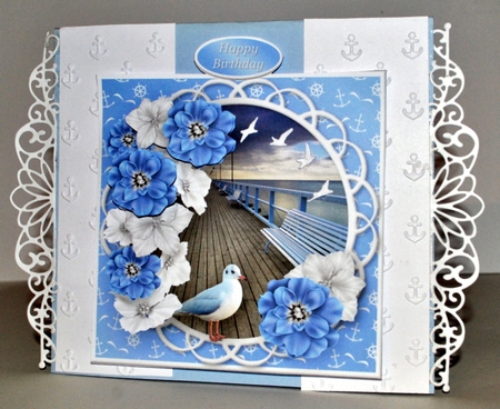 On the Boardwalk - Decoupage Card Front by Kristina Norbat
