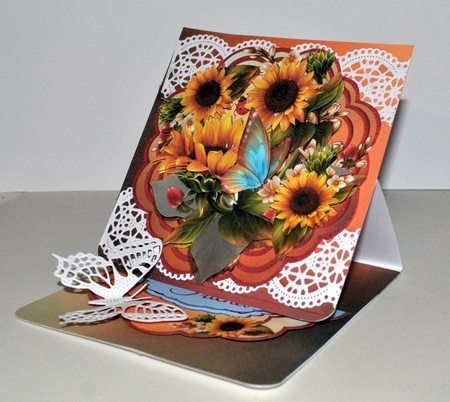 SUNFLOWERS - EASEL CARD DECOUPAGE AND ENVELOPE KIT  by Kristina Norbat