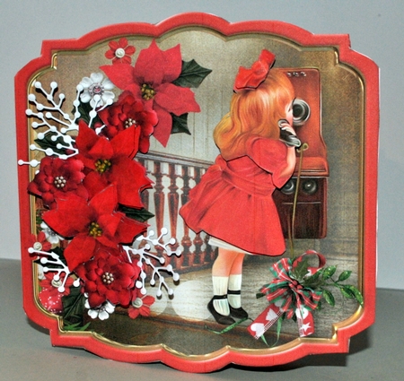 Calling Santa - Shaped Card Mini Kit by Kristina Norbat