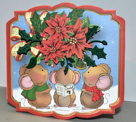 Christmas Mouse Choir - Shaped Card Mini Kit by Kristina Norbat