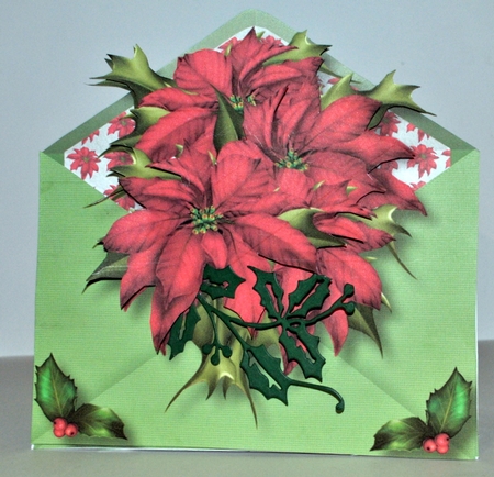 Christmas Envelope Of Flowers - Red Poinsettias by Kristina Norbat