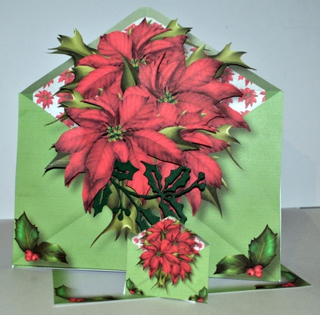 Christmas Envelope Of Flowers - Red Poinsettias by Kristina Norbat