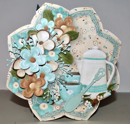 Coffee Time - Petal Shaped Card Mini Kit by Kristina Norbat
