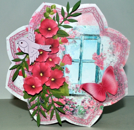 Hollyhocks - Petal Shaped Card Mini Kit by Kristina Norbat