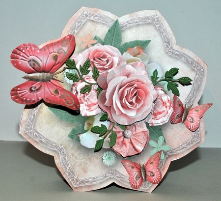 Vintage Posy - Petal Shaped Card Mini Kit by Kristina Norbat