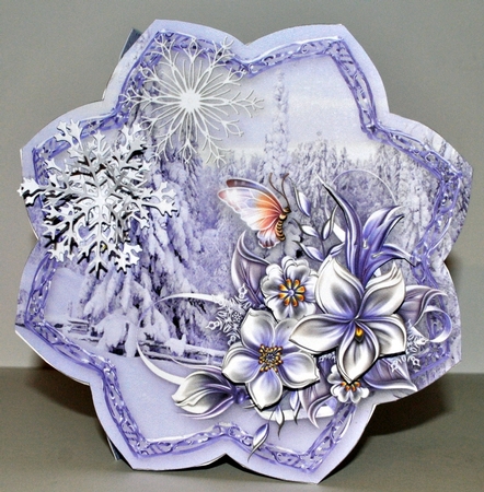 Fields of Snow - Petal Shaped Card Mini Kit by Kristina Norbat