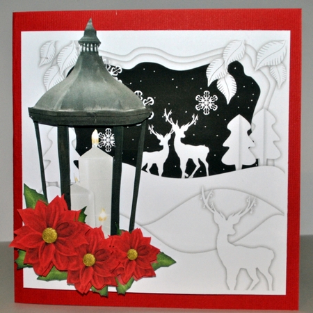 Poinsettia and Lantern Decoupage 1 by Kristina Norbat
