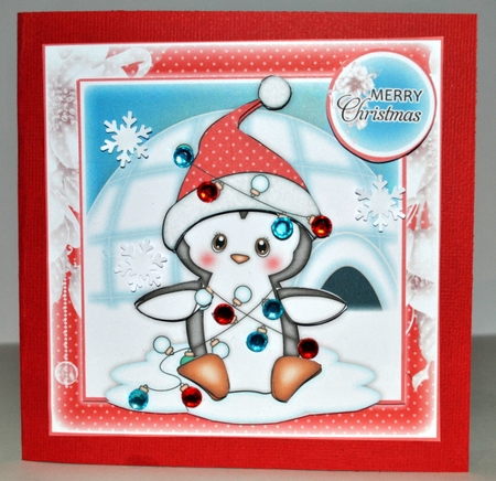 Penguin with Christmas Lights Mini Kit by Kristina Norbat