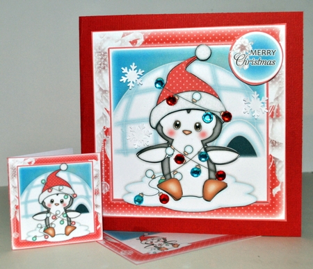 Penguin with Christmas Lights Mini Kit by Kristina Norbat
