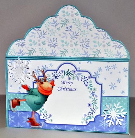 Christmas Money Wallet Gift Voucher Envelope SKATING REINDEER by Kristina Norbat