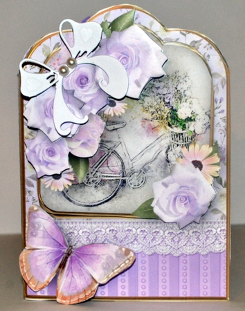 Bicycle and Roses - Shaped Card Mini Kit by Kristina Norbat