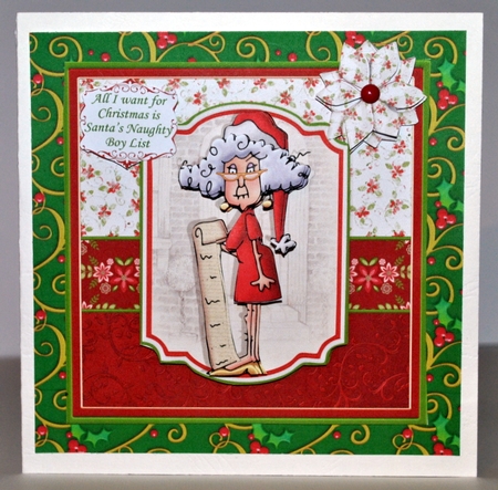STELLA SANTAS NAUGHTY BOY LIST Christmas 7.5 Decoupage & Insert Mini Kit by Kristina Norbat