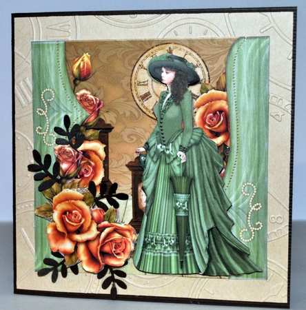Victorian lady & Autumn Roses Mini Kit by Kristina Norbat