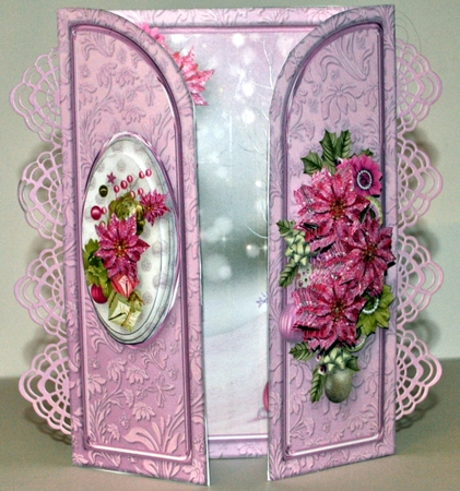 Pink Christmas - 5in x7in Gatefold Card Mini Kit by Kristina Norbat