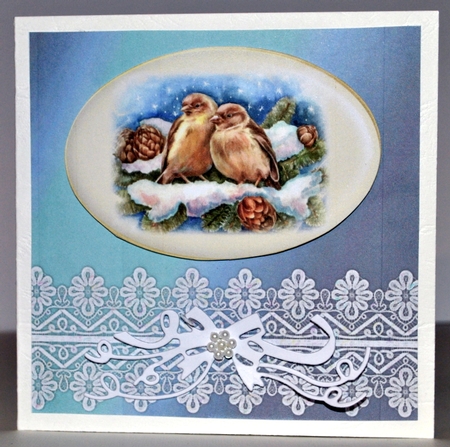 Oval Toppers Winter Birds by Kristina Norbat