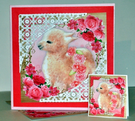 Beautiful Baby Alpaca With Flowers 8x8 by Kristina Norbat