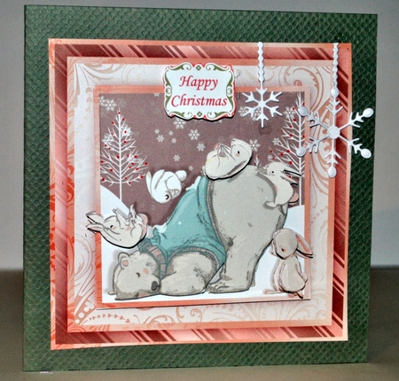 SNOW PALS IN ROSE GOLD 7.5 Christmas Decoupage & Inserts Bumper Kit by Kristina Norbat