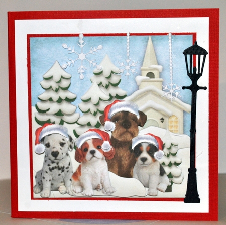 Christmas Puppies With Santa Hat by Kristina Norbat